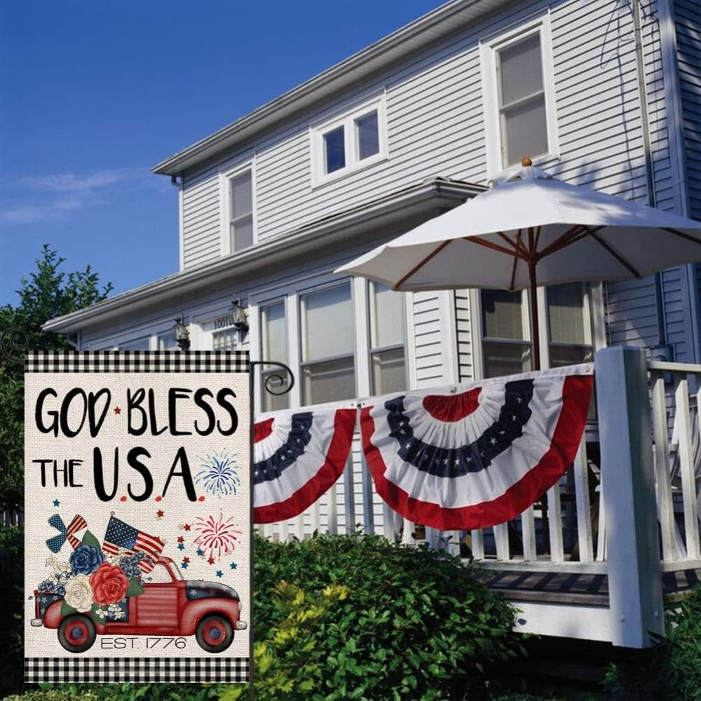 God Bless The USA Printed Garden Flag-Globe Flags
