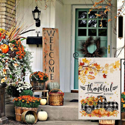 Grateful Blessed Printed Garden Flag-Globe Flags