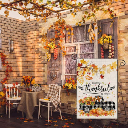 Grateful Blessed Printed Garden Flag-Globe Flags