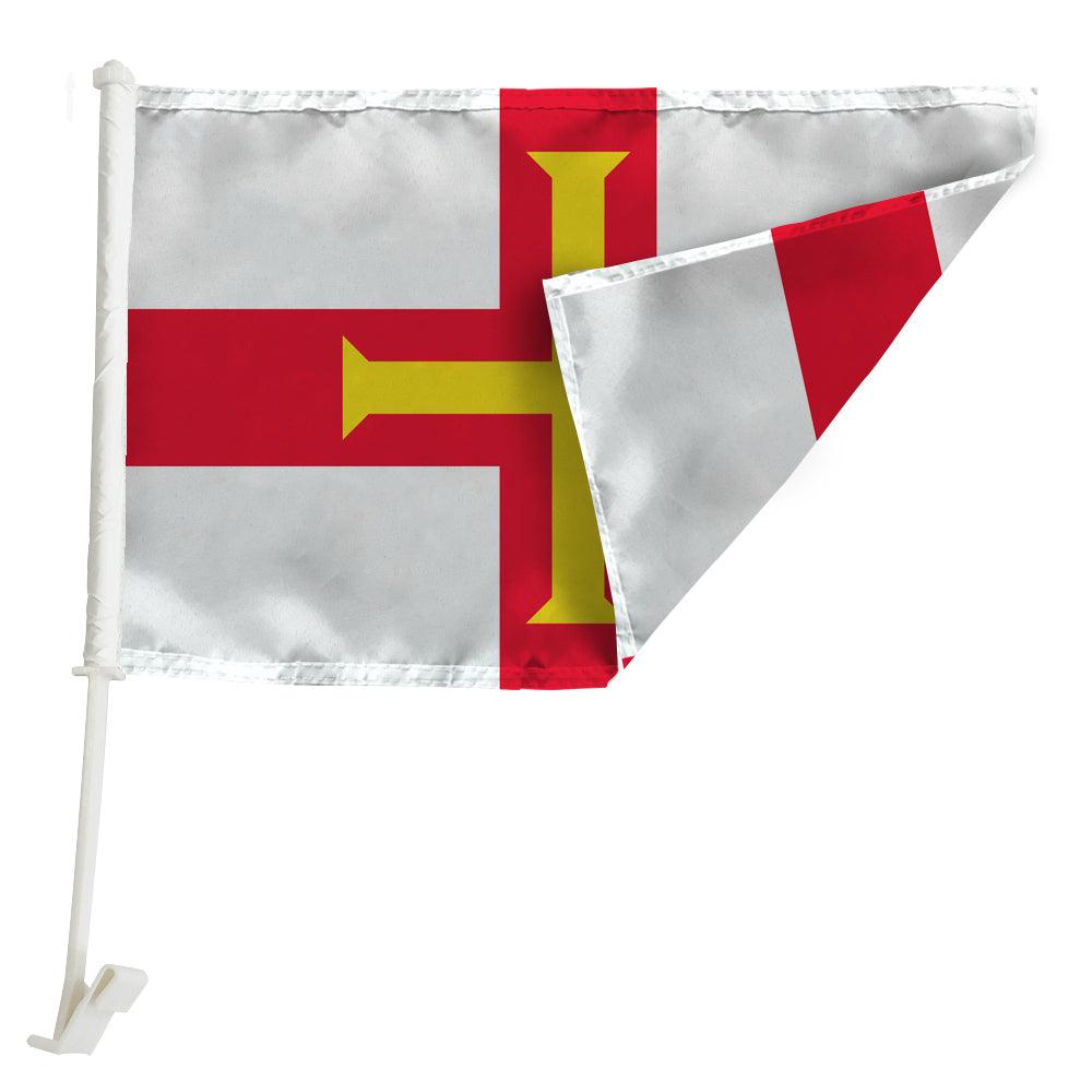 Guernsey Car Window Mounted Flag For Car Decor-Globe Flags