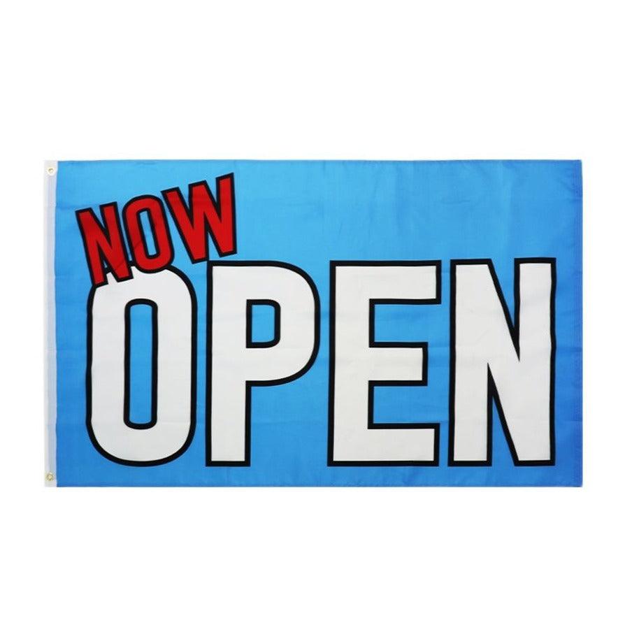 Grand Opening Marketing Open Business Flag Banner - front view