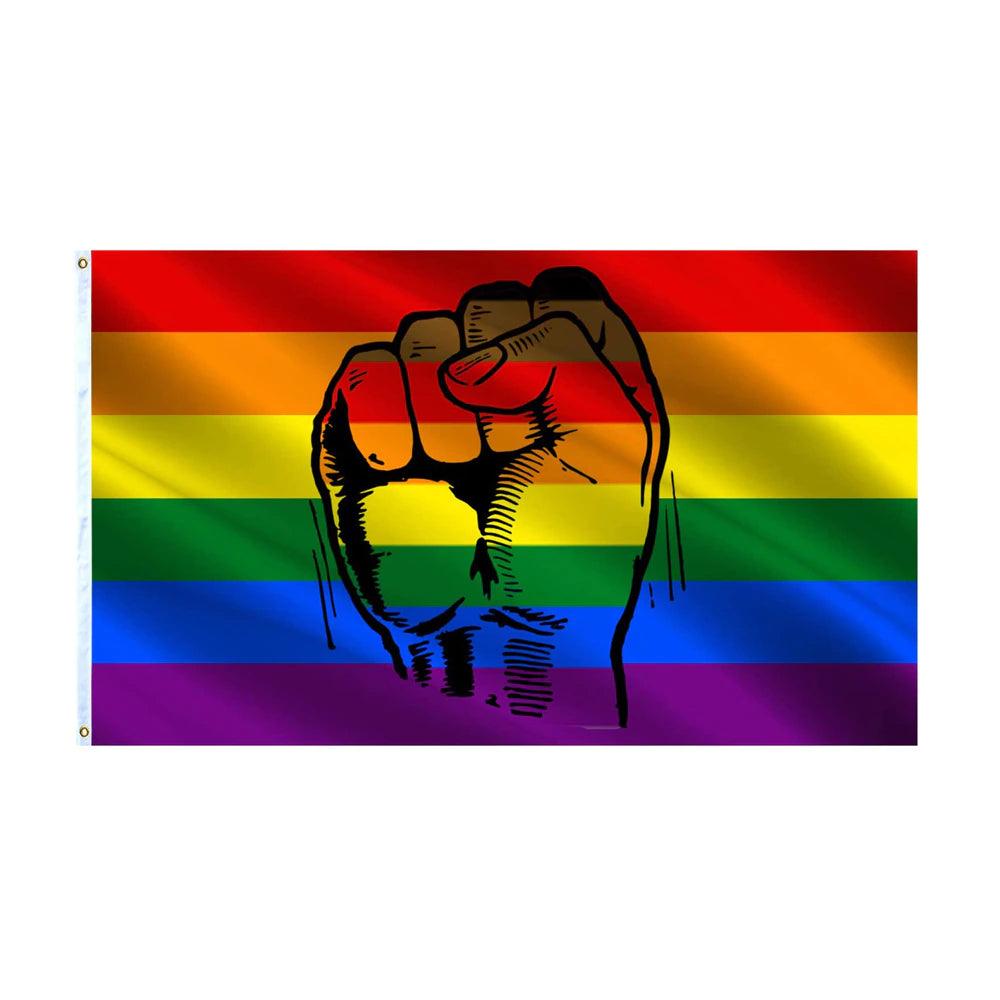 Support Power Fist Flag-Globe Flags