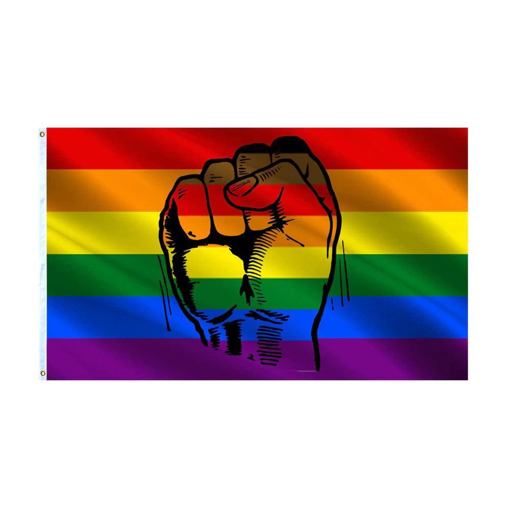 Support Power Fist Flag-Globe Flags