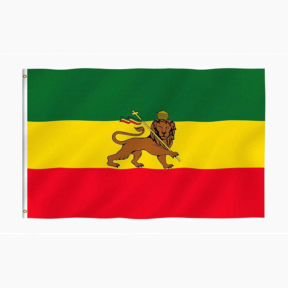 Ethiopian Lion of Judah Flag – High-Quality for Indoor Outdoor Use-Globe Flags