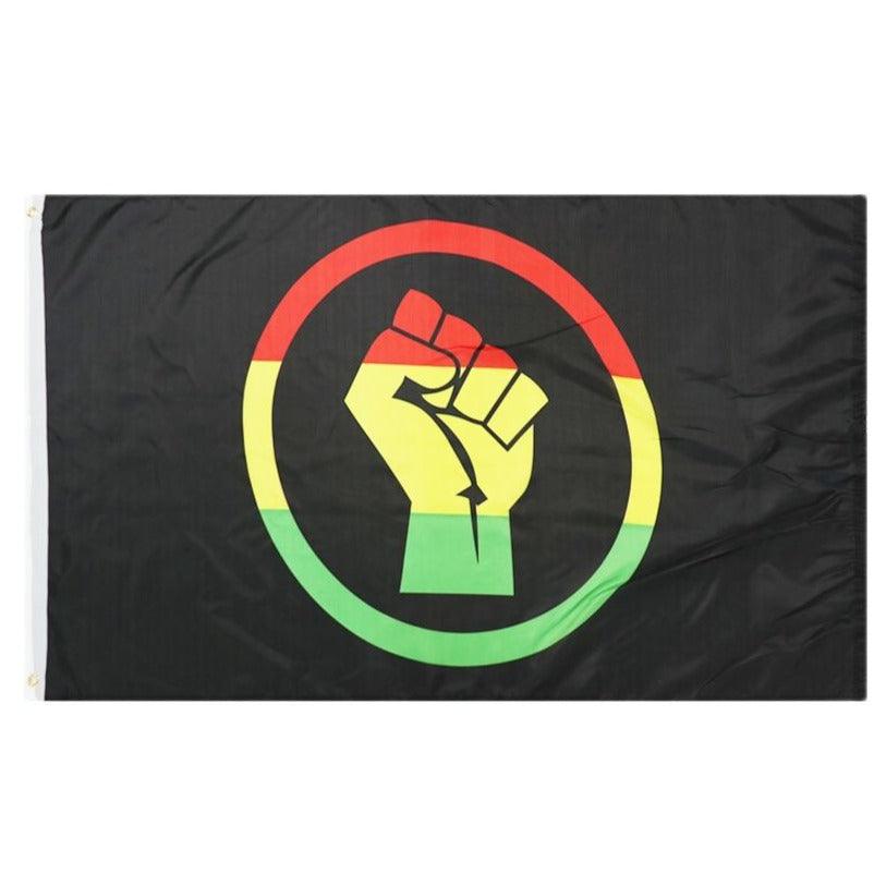 Black Lives Matter Fist Clenched Flag Colorful-Globe Flags