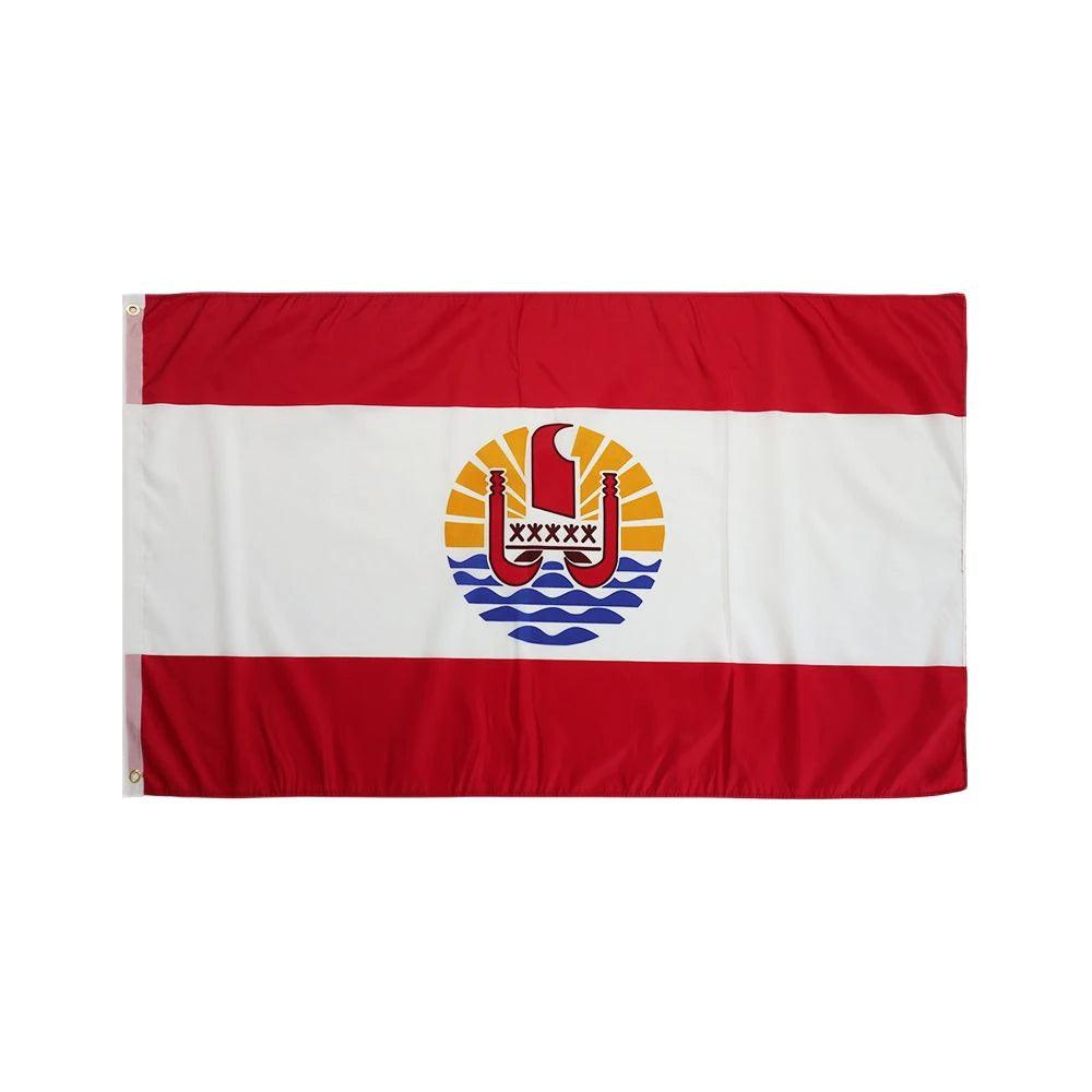 French Polynesia Flag - front view on white background