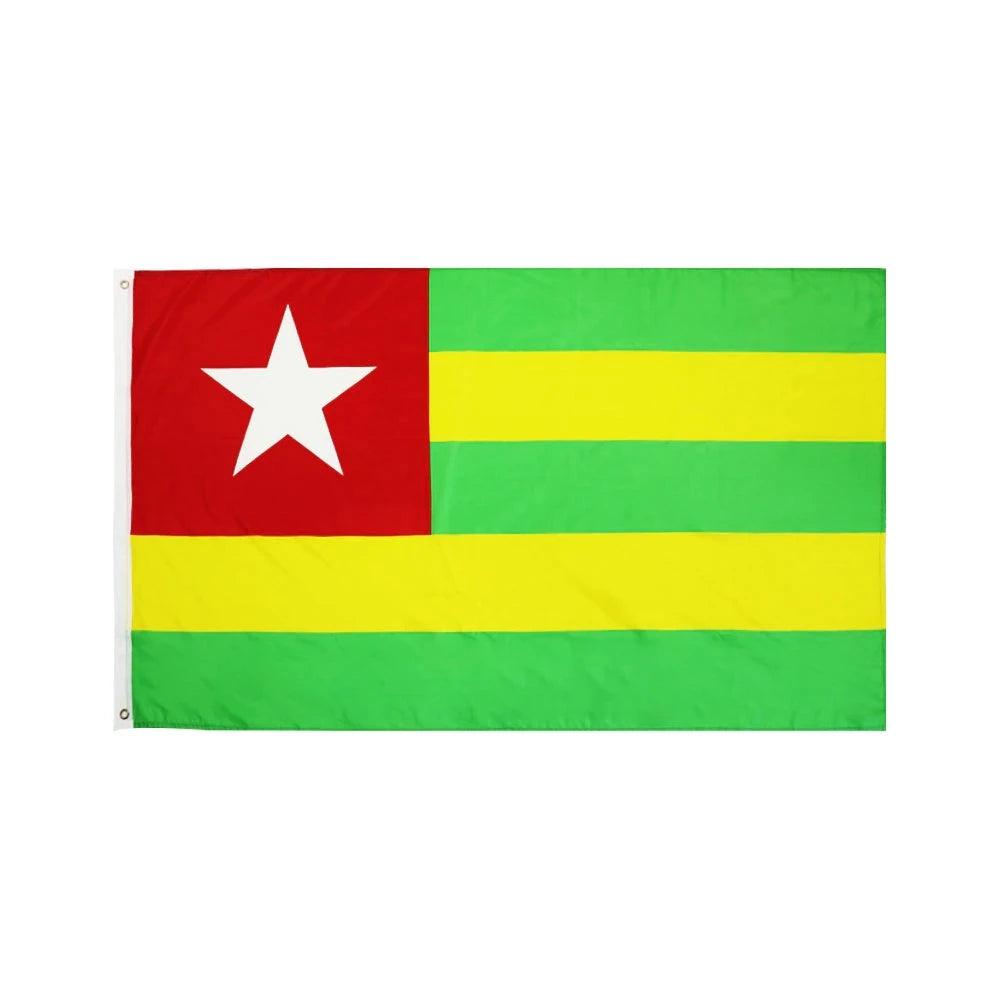 Togo Flag - front view with vivid colors