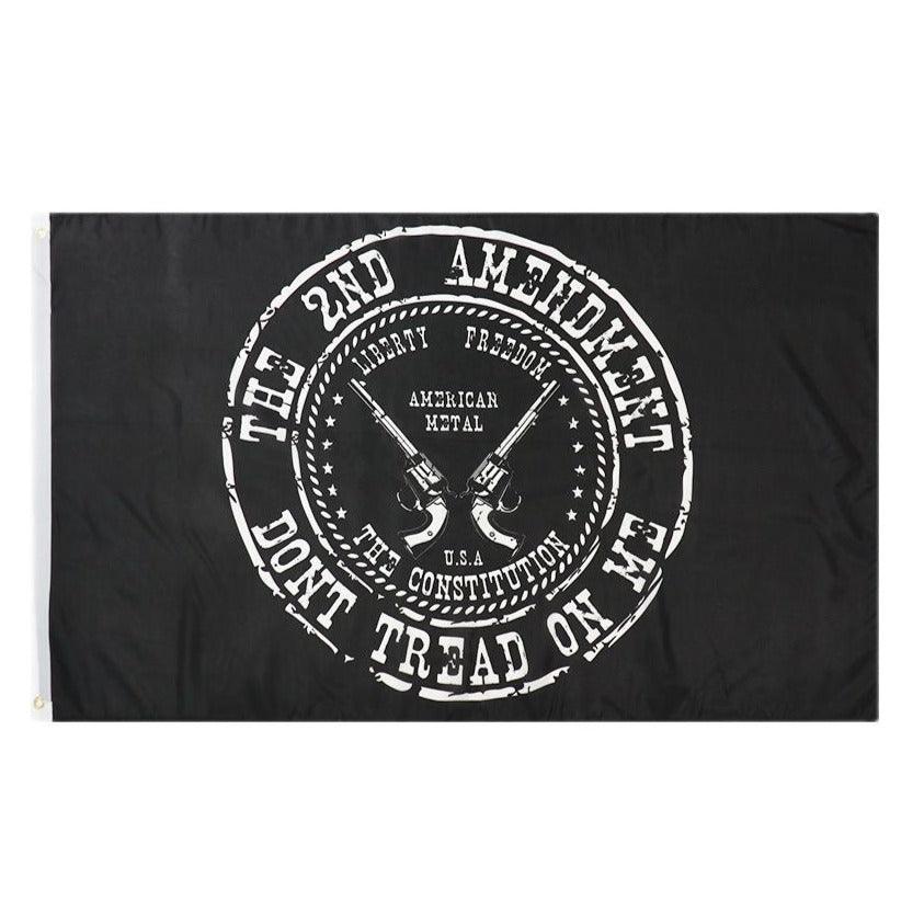 The 2nd Amendment Don't Tread On Me Flag - front view on white background