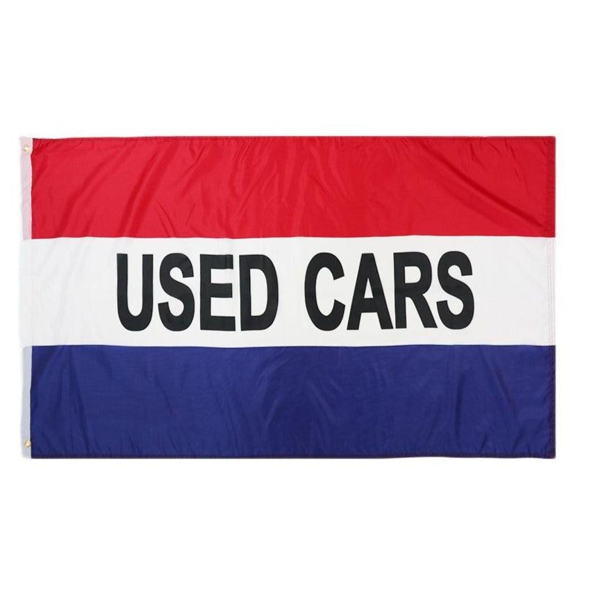 Used Cars Flag - front view on white background