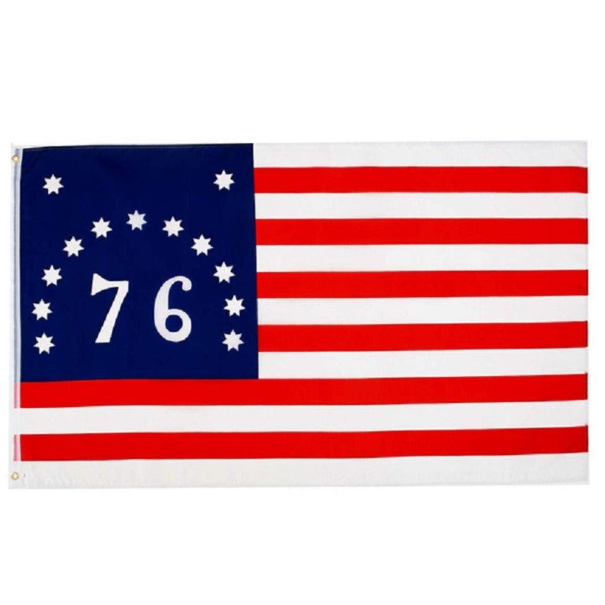 Bennington 76 American & USA Country Flags - front view on white background