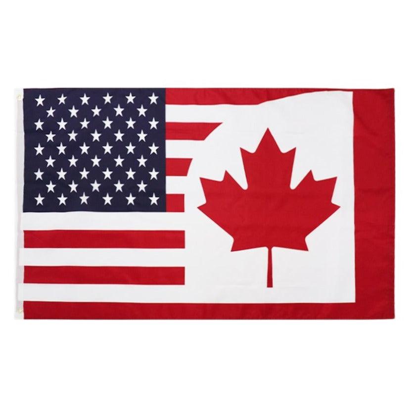 USA Canada Combination Flag-Globe Flags