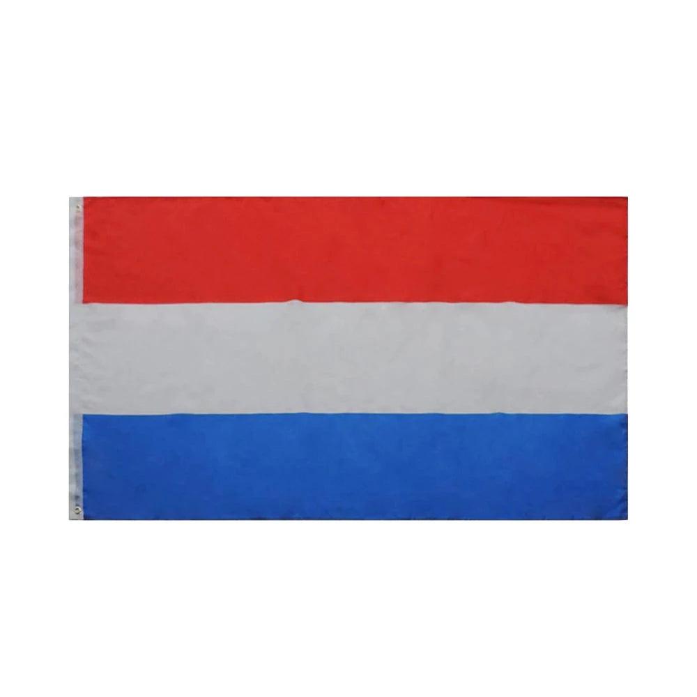 Netherlands Flag Durable Polyester Flag for Indoor and Outdoor Use - front view on white background