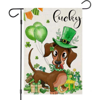 Happy Easter Dachshund Garden Flag-Globe Flags
