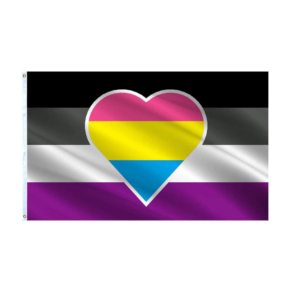 Asexual Panromantic Heart Flag-Globe Flags