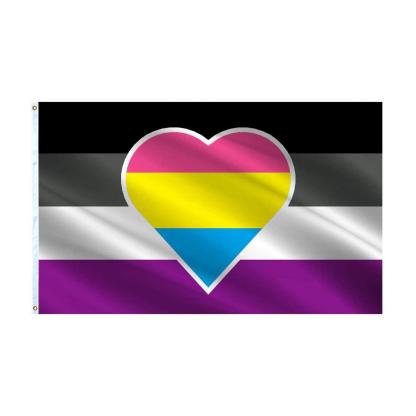 Asexual Panromantic Heart Flag-Globe Flags