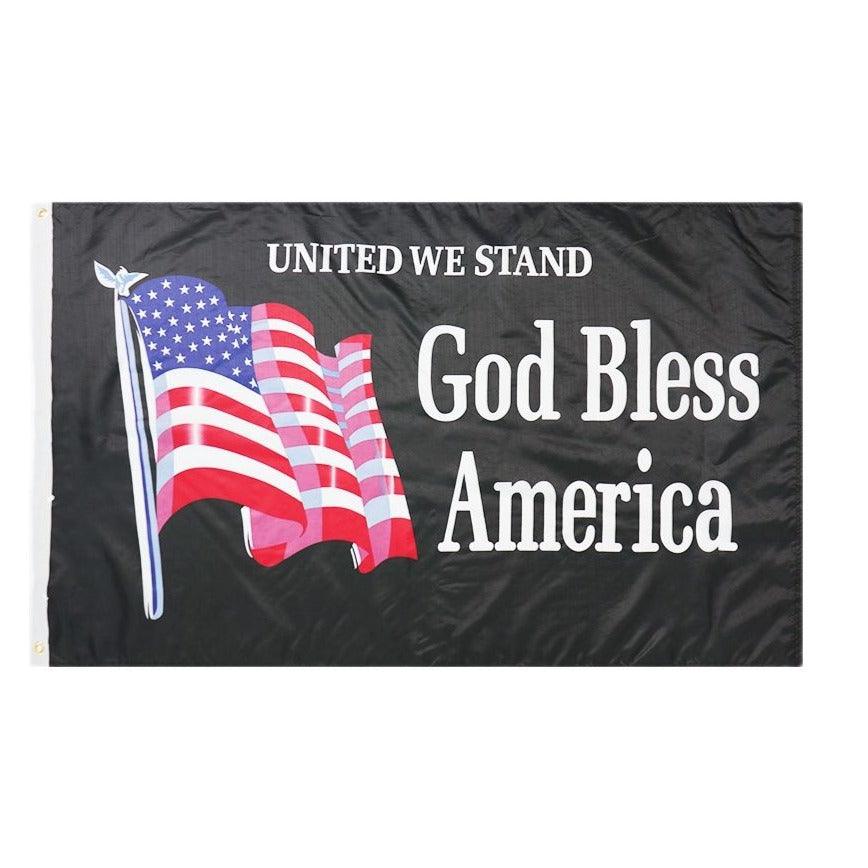 God Bless America Flag - front view on white background