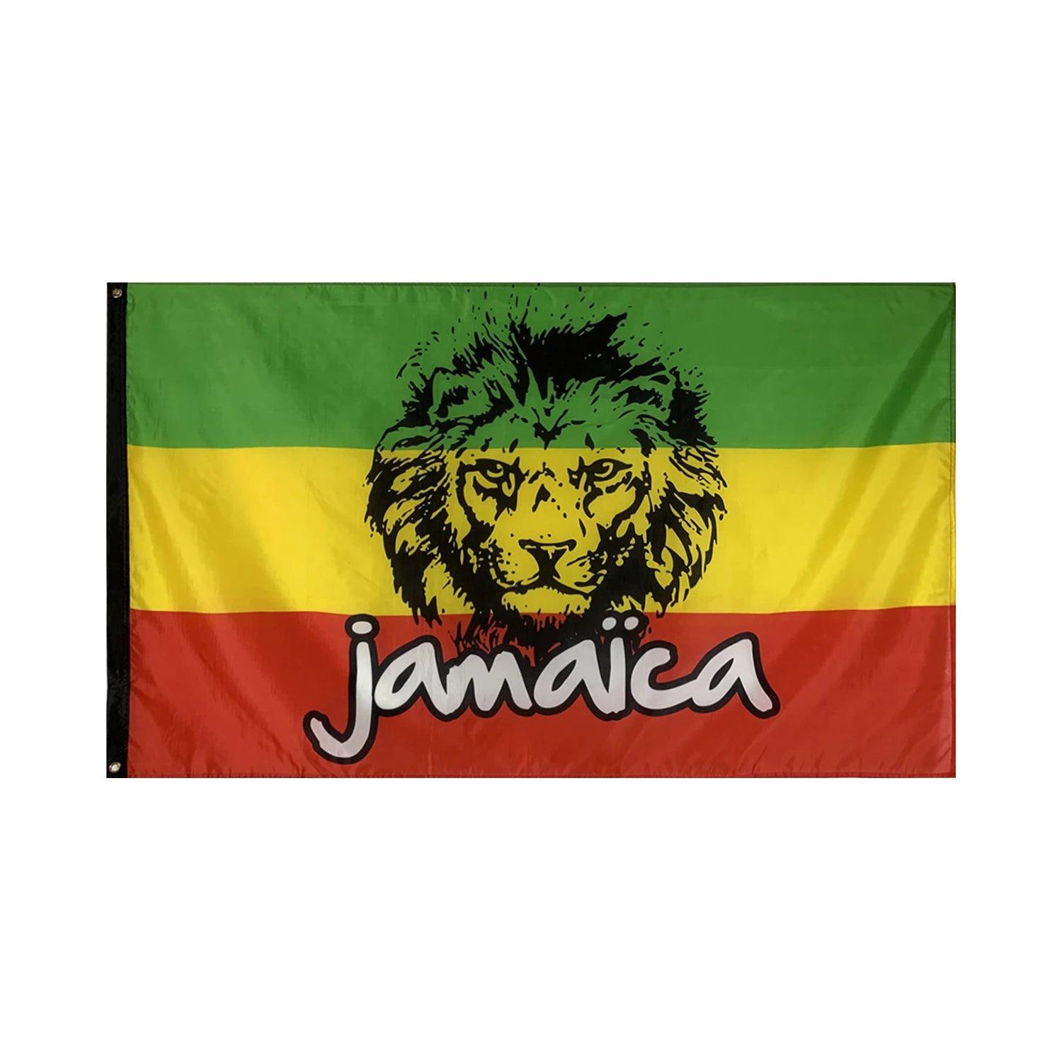 Ethiopian Lion Flag - front view on white background