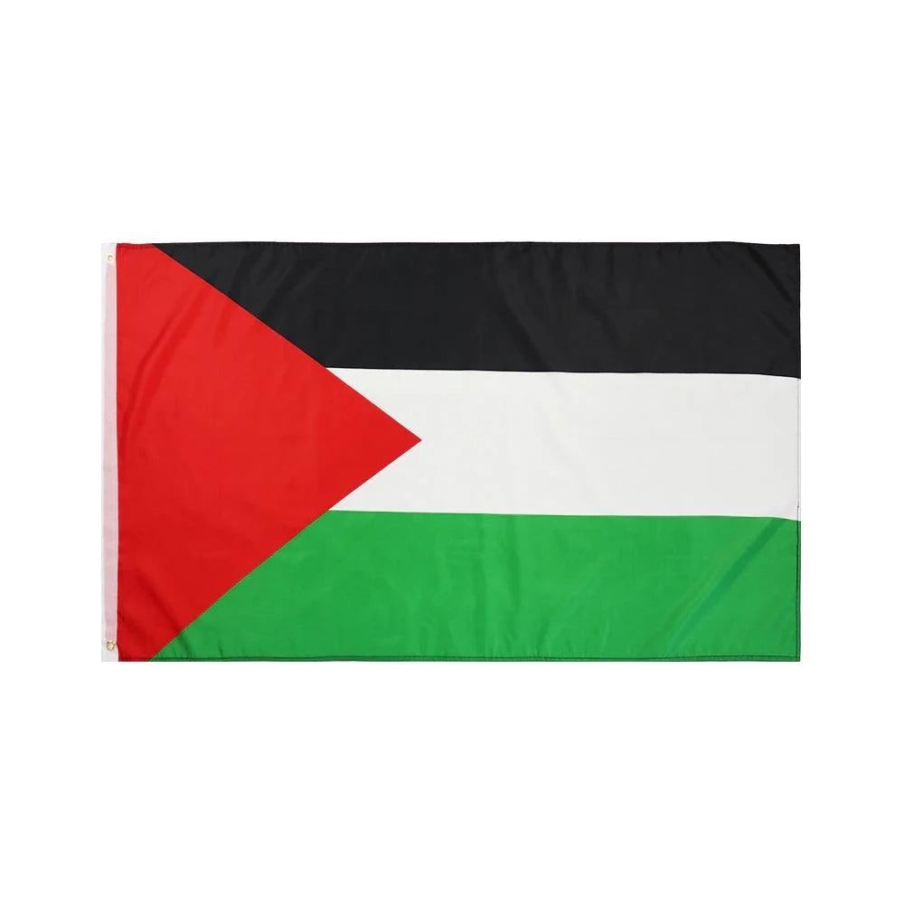 Vibrant Palestinian Flag – Perfect for Indoor and Outdoor Display - front view on white background