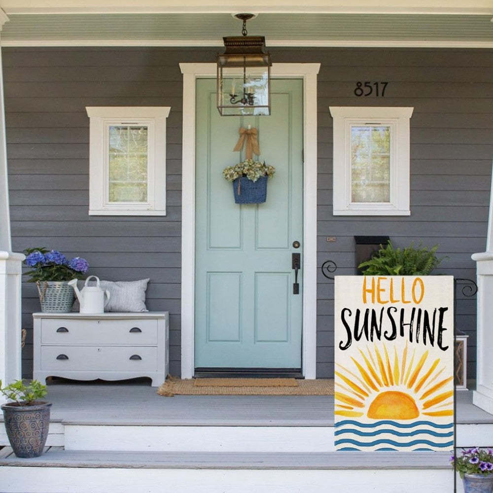 Hello Sunshine Printed Outdoor Decor Summer Garden Flag-Globe Flags