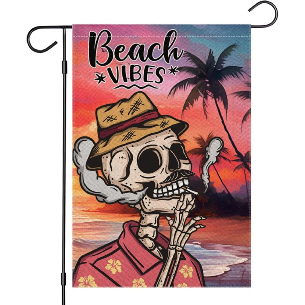 Hello Sunshine Printed Outdoor Decor Summer Garden Flag size reference showing 12x18 inch dimensions