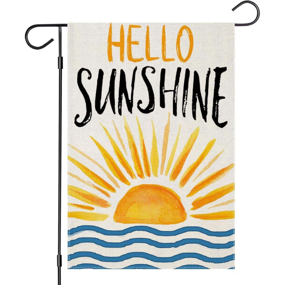 Hello Sunshine Printed Outdoor Decor Summer Garden Flag-Globe Flags