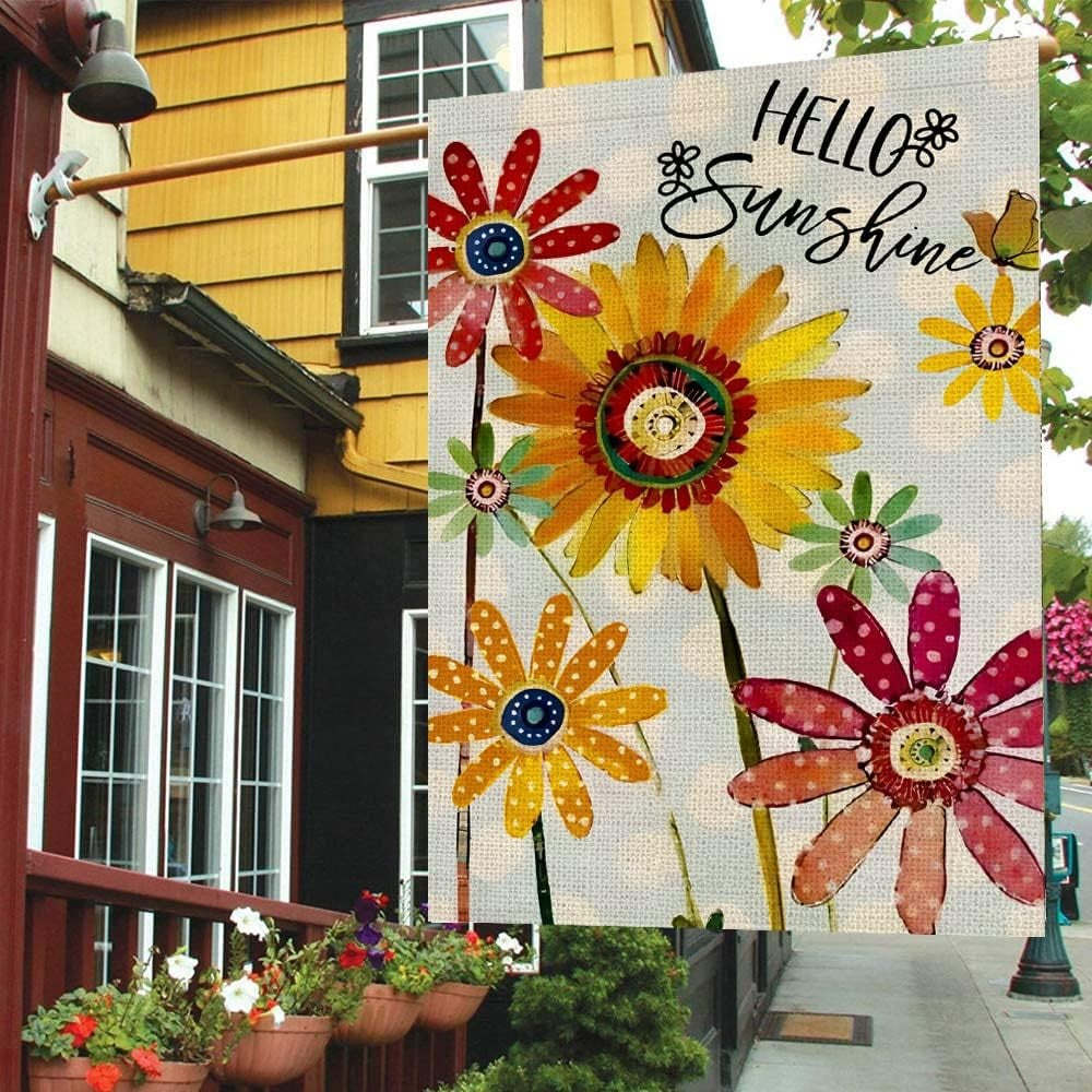 Sunshine And Sunflowers House Flag For Outdoor Decor-Globe Flags