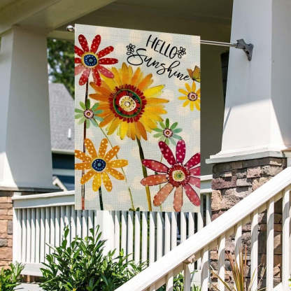 Sunshine And Sunflowers House Flag For Outdoor Decor-Globe Flags