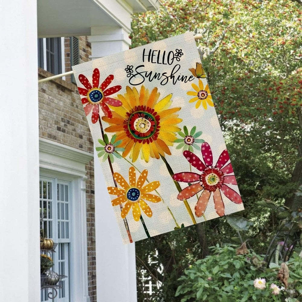 Sunshine And Sunflowers House Flag For Outdoor Decor-Globe Flags