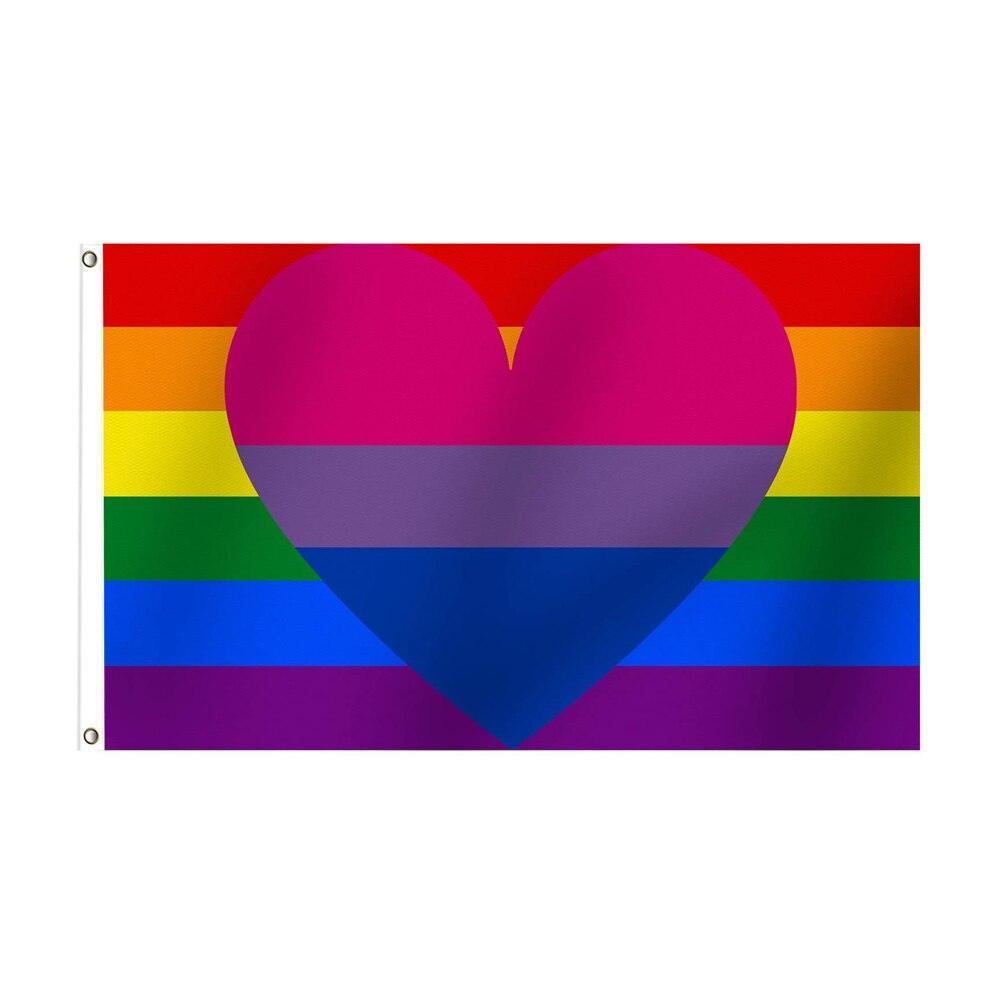 Biromantic Homosexual Heart Flag-Globe Flags