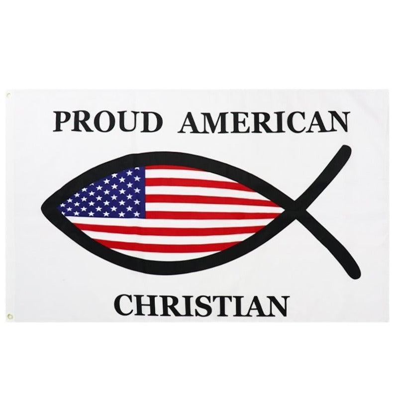 Proud American Faith And Patriotism Christian Flag-Globe Flags