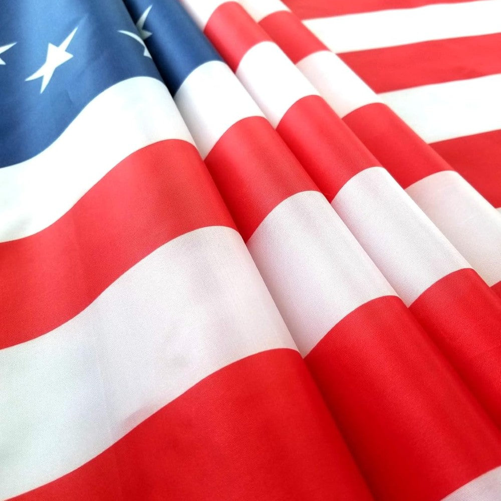 Historical Betsy Ross Flag close-up showing fabric texture and vivid colors