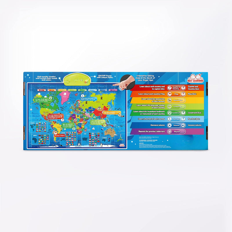 Interactive Talking World Map flying on outdoor flagpole