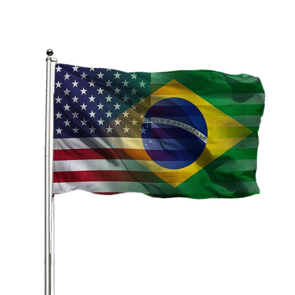 USA Brazil Green Flag - Premium Quality Flag for Sports and Friendship-Globe Flags