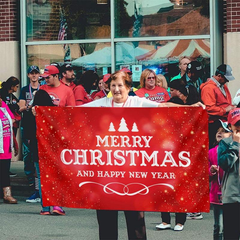Red Christmas Flag – Red Flag to Celebrate the Holiday Season-Globe Flags