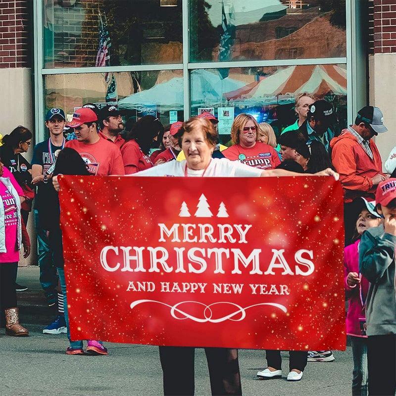 Red Christmas Flag – Red Flag to Celebrate the Holiday Season-Globe Flags