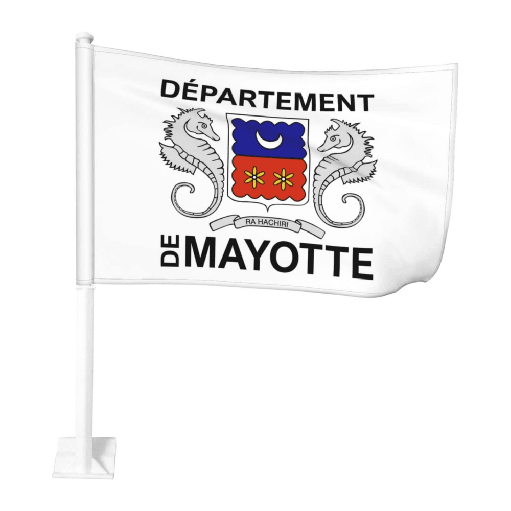 Mayotte Car Window Mounted Flag-Globe Flags