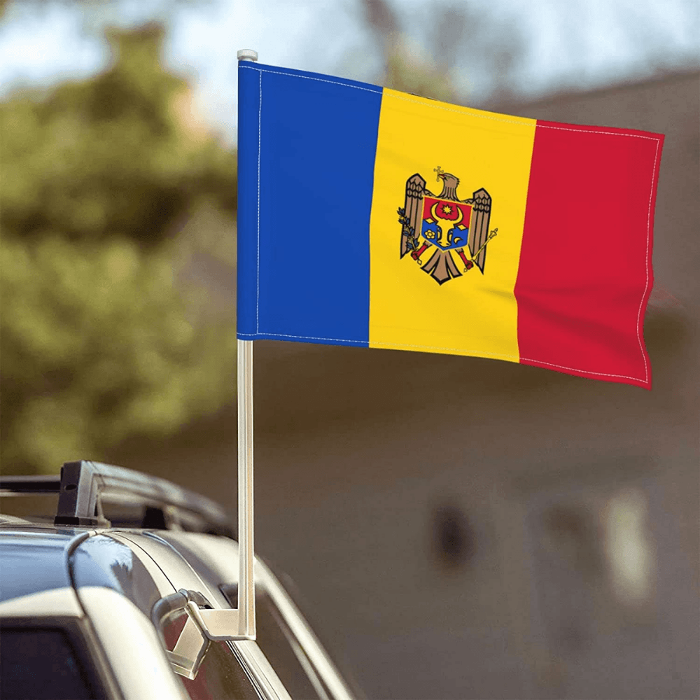 Moldova Car Window Mounted Flag-Globe Flags