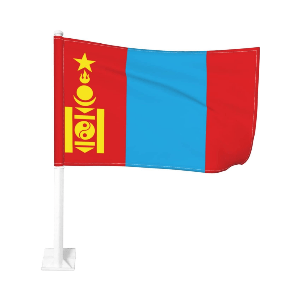Mongolia Car Window Mounted Flag-Globe Flags