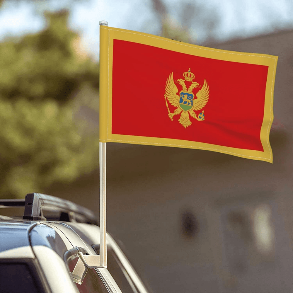 Montenegro Car Window Mounted Flag-Globe Flags