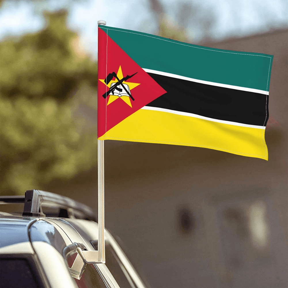 Mozambique Car Window Mounted Flag-Globe Flags