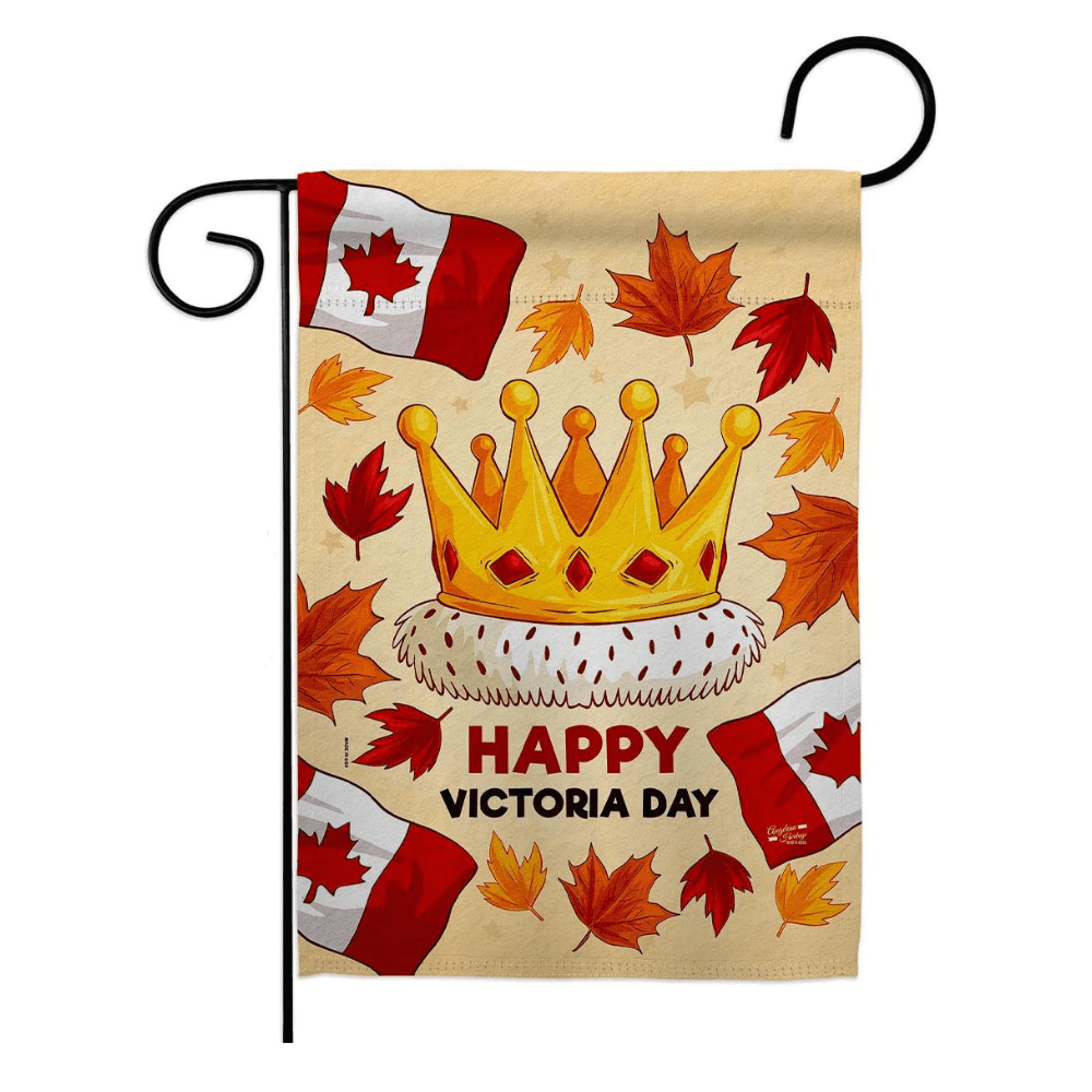 Happy Victoria Day Garden Flag-Globe Flags