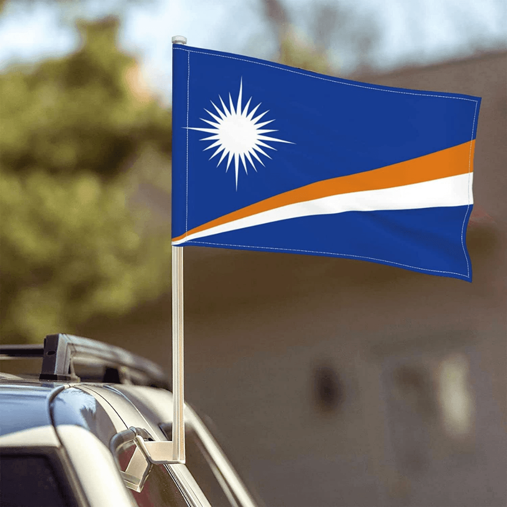 Marshall Islands Car Window Mounted Flag-Globe Flags