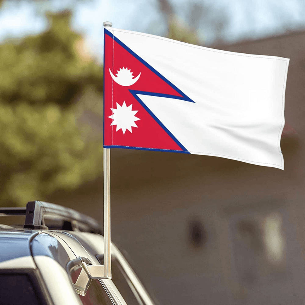 Nepal Car Window Mounted Flag-Globe Flags