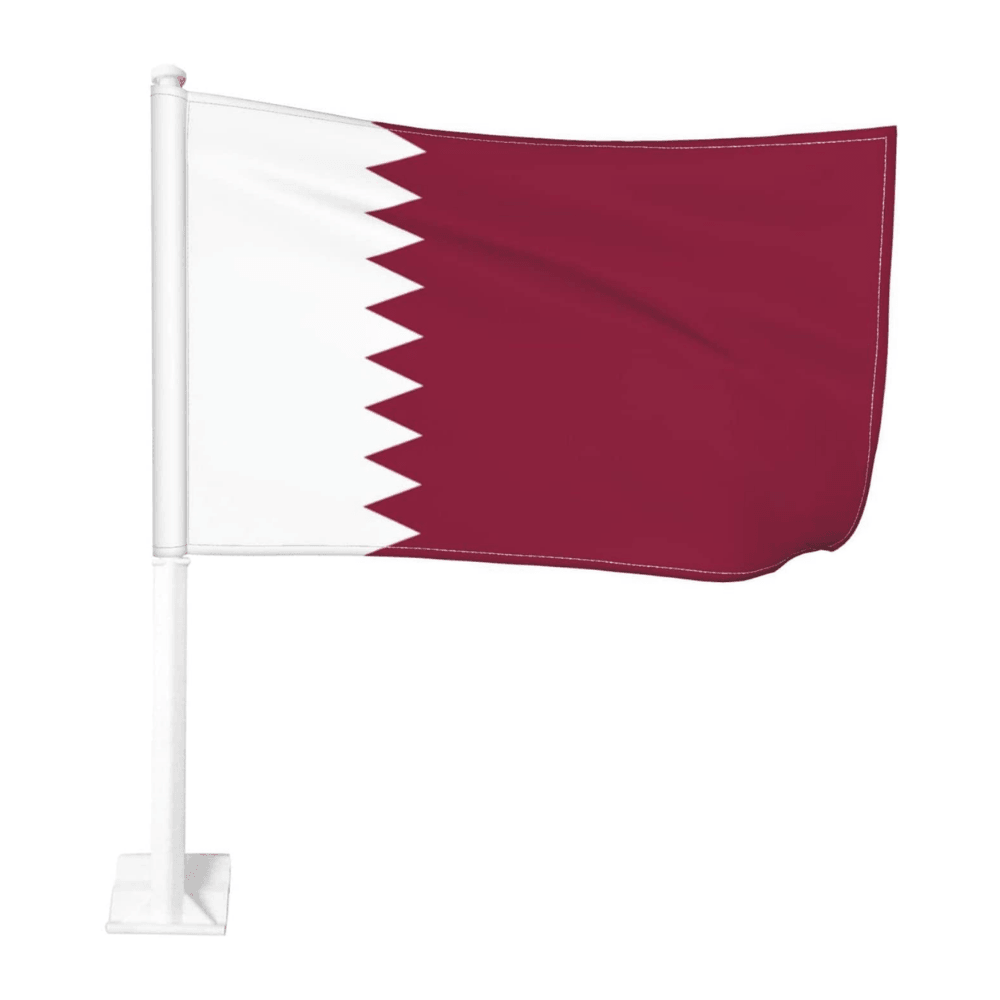 Qatar Car Window Mounted Flag-Globe Flags