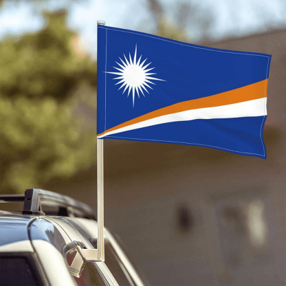Marshall Islands Car Window Mounted Flag-Globe Flags