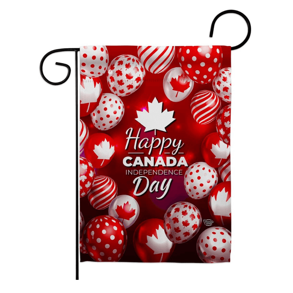 Happy Canada Day Garden Flag Provinces Canadian Ornament Collection-Globe Flags