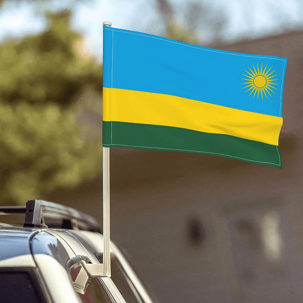 Rwanda Car Window Flag-Globe Flags