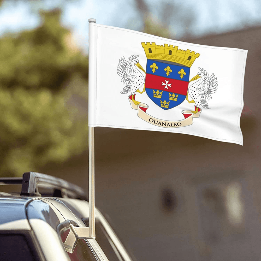 Saint Barthelemy Flag Car Window Mounted Flag For Vehicles-Globe Flags