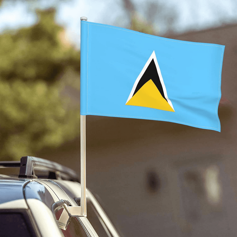 Saint Lucia Flag Car Mount Accessory For Car Clip Island Flag-Globe Flags
