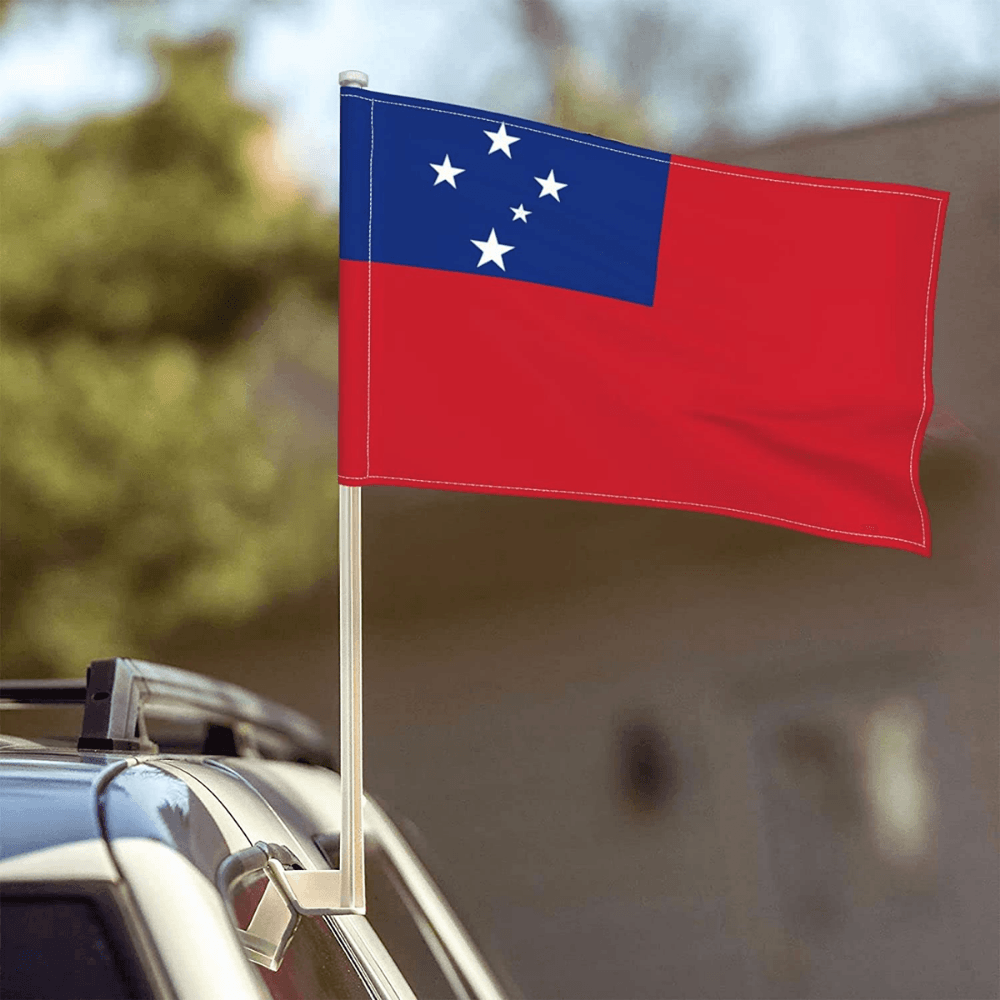 Samoa Flag Car Mount Accessory For Secure Window Attachment-Globe Flags